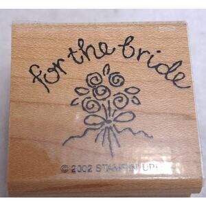 Stampin Up For the Bride 2002 Wooden Block Rubber Mounted Stamps Wedding Boquet